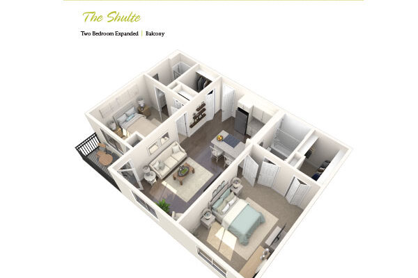 TheShulte 3D rendering of The Shulte blueprint.