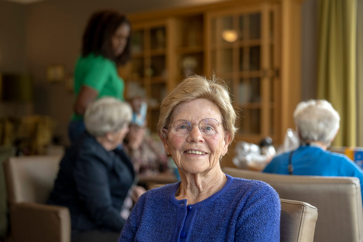 A resident enjoys a time of dining