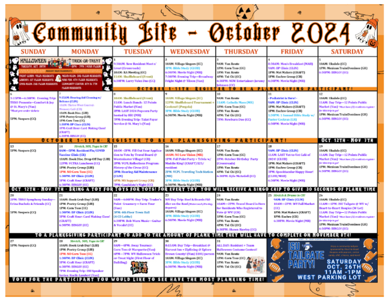 September 2024 Community Life Calendar