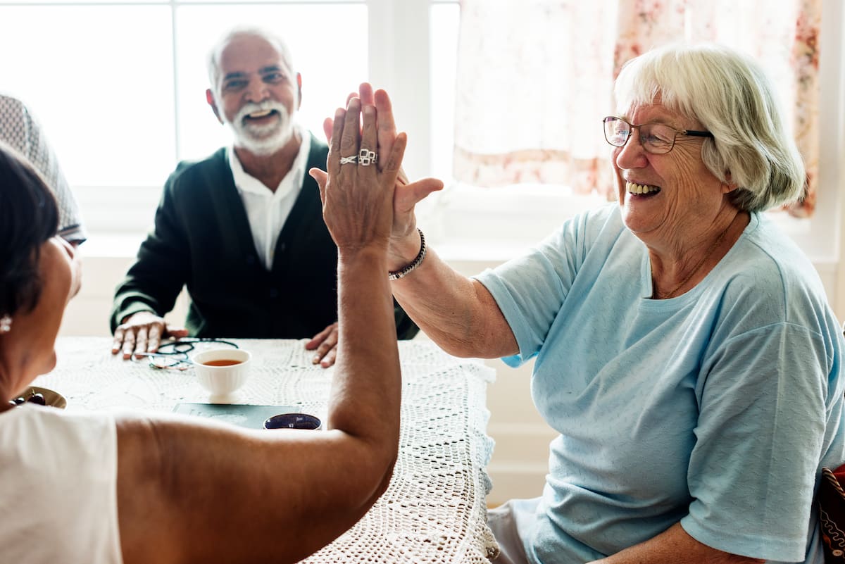 Residents enjoying social interaction