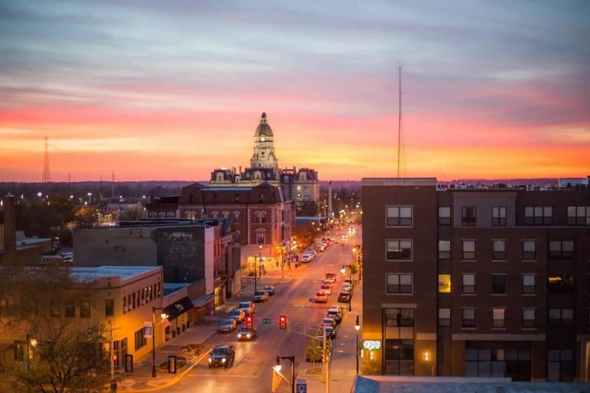 Terre Haute, Indiana at sunset